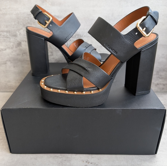 Coach Black Platform Sandals - Picture 2 of 16
